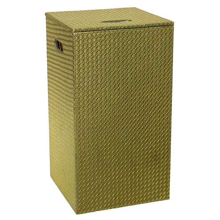 Gedy 6738-87 Gold Finish Laundry Hamper and Stool of Faux Hamper
